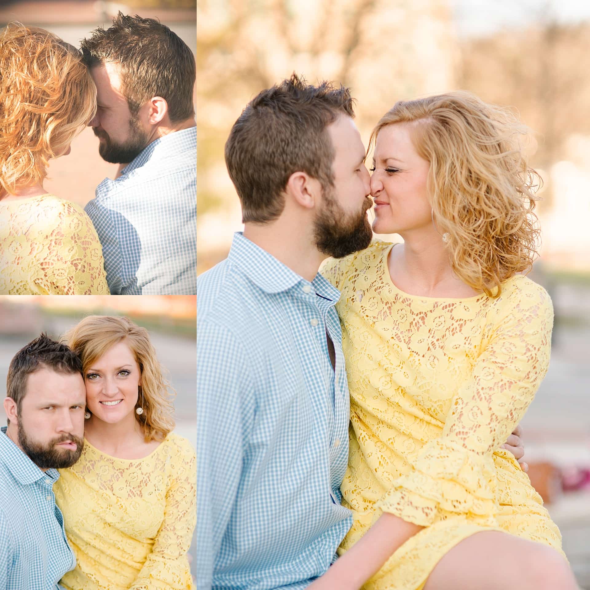 Couple sitting together in the spring in Asheville, NC