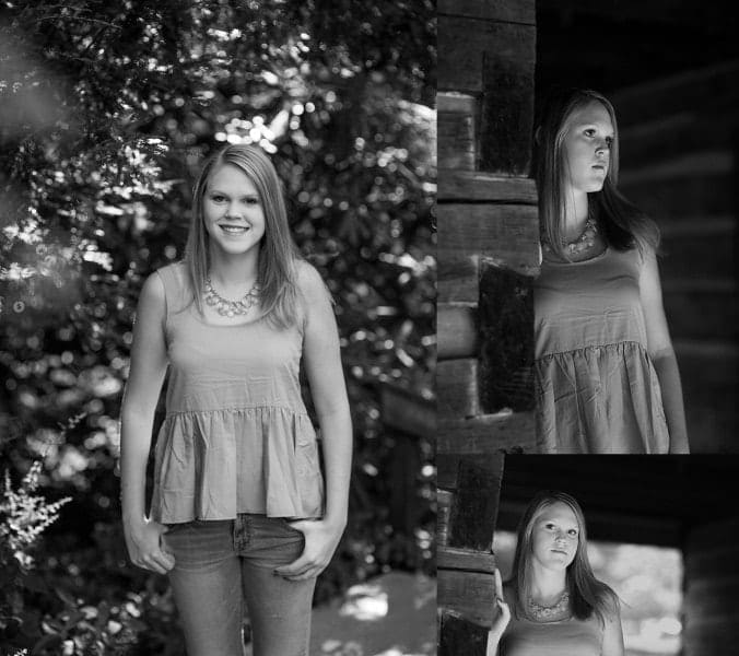 Black and white senior photoshoot in Asheville NC