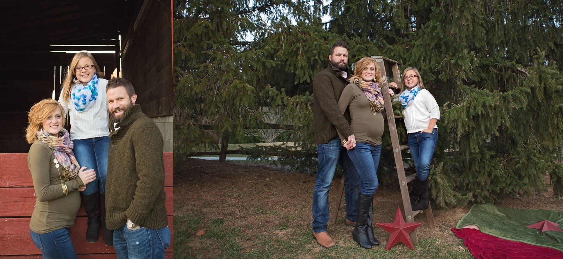 Family Christmas photos outdoor Asheville NC