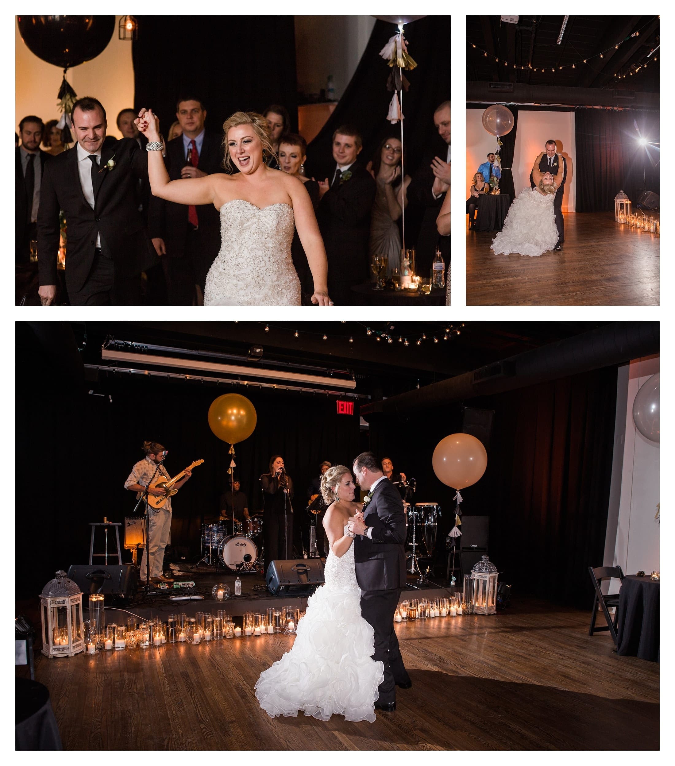 Bride and Groom First Dance, Photos of Bride and groom first dance, Candlelight Reception , Couple Announced at Wedding, The Broadcast Band at Altamont
