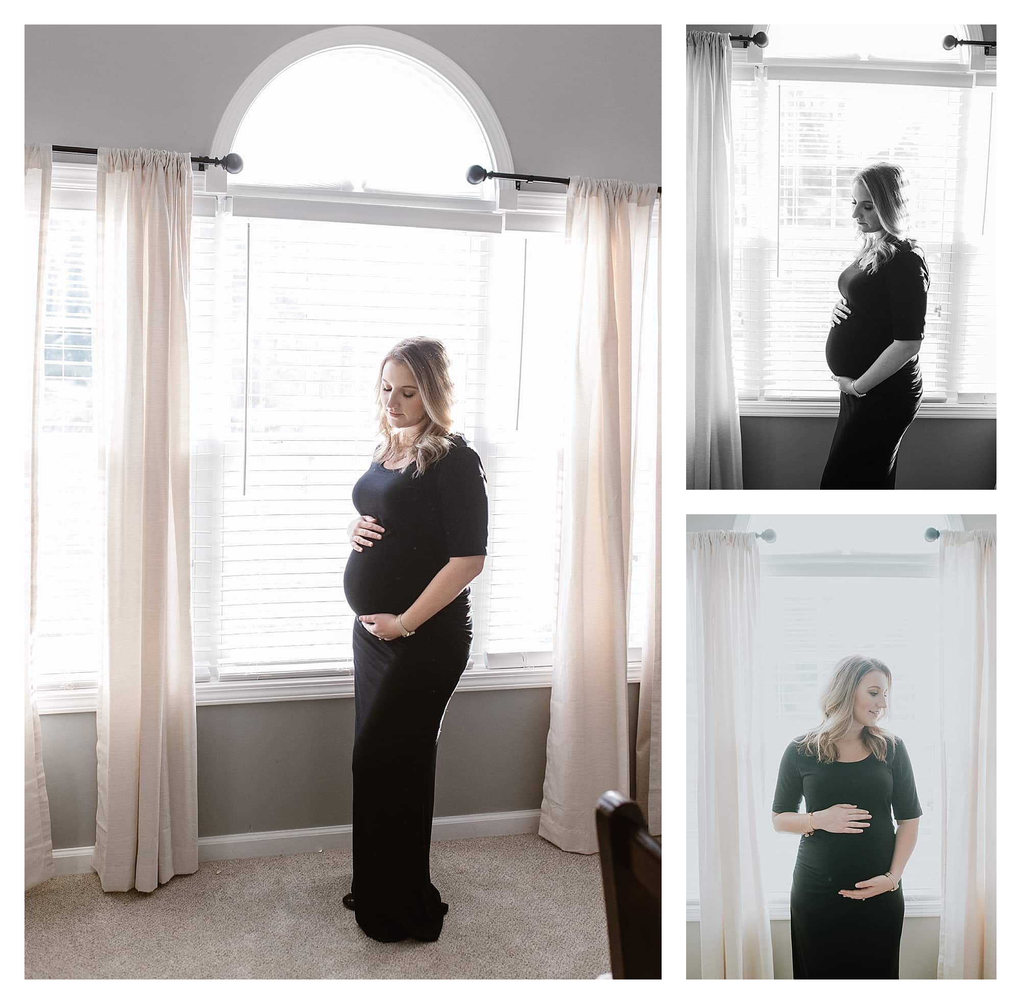 Maternity Pictures Indoors, Long Dress