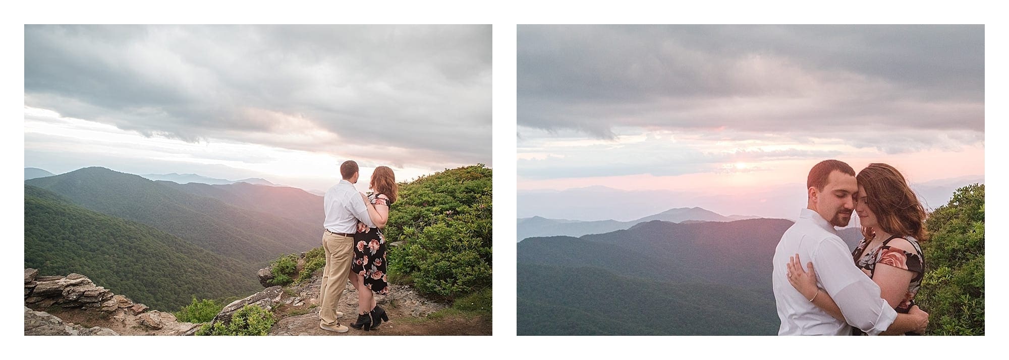 sunset engagement at Craggy Pinnacle