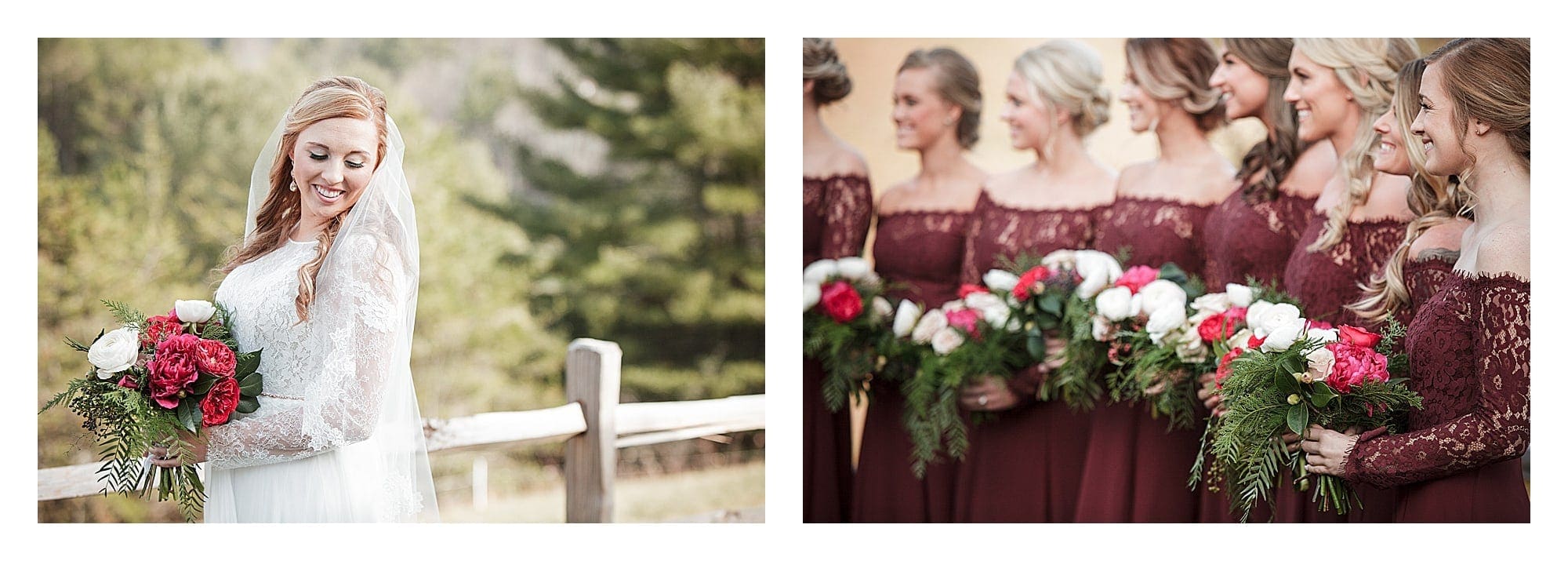 Happy Bride before her wedding with her bridesmaids