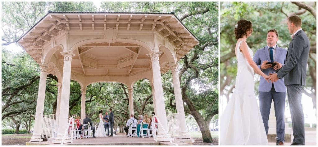 White Point Gardens intimate wedding ceremony  | Charleston Wedding Photographer 