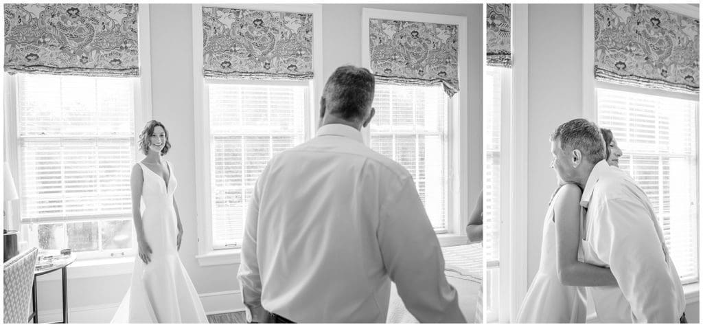 The father of the bride sees her for the first time  | Charleston Wedding Photographer 