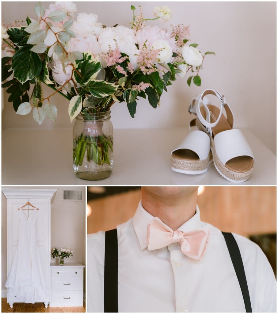 Pink and white wedding day details | Charleston Wedding Photographer