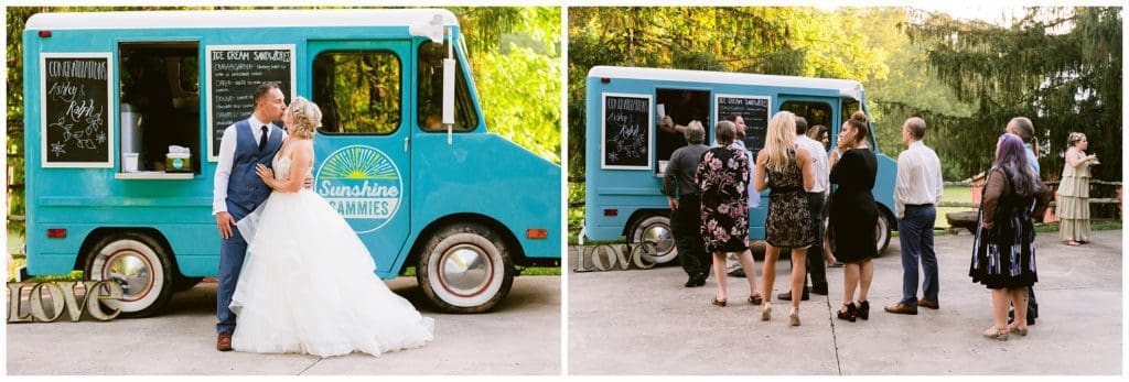Sunshine sammies food truck brought ice cream sandwiches for all the wedding guests.
