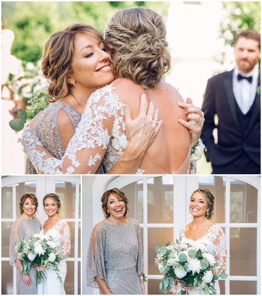 The bride hugging her mother on her wedding day  | Asheville Wedding Photographer | Kathy Beaver Photography