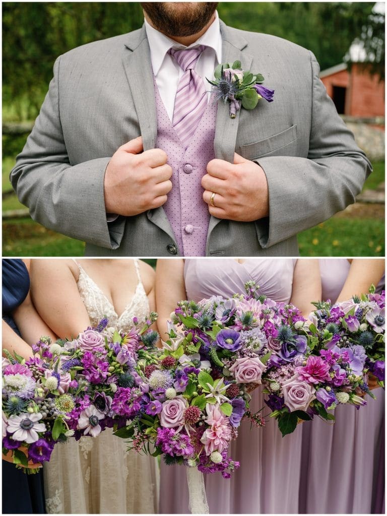 Purple wedding bouquet inspiration with light and dark purple colors  | Asheville Wedding Photographer