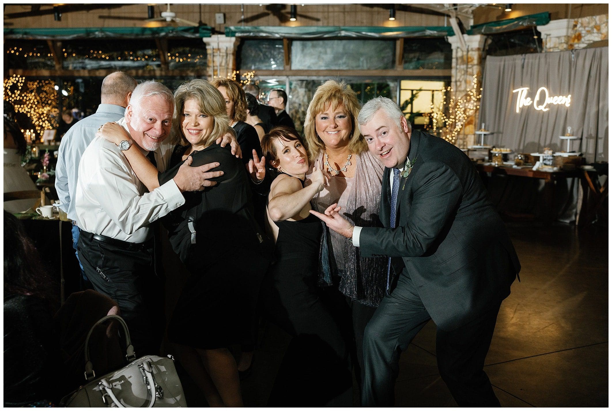 guests on dance floor at Asheville wedding