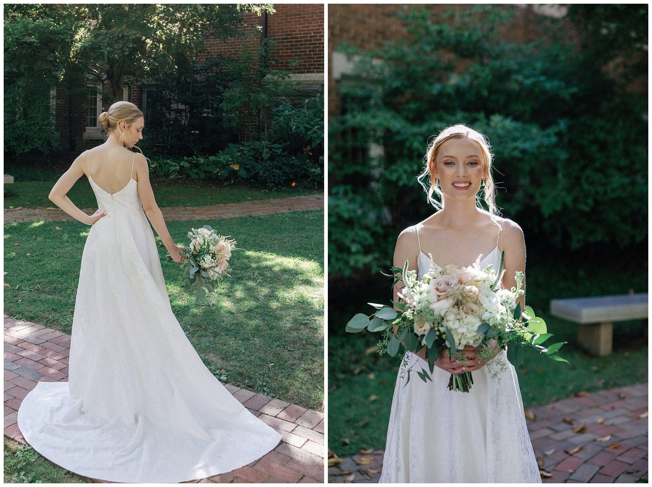 Fall bridal portraits at downtown Asheville wedding at Trinity Episcopal Churh