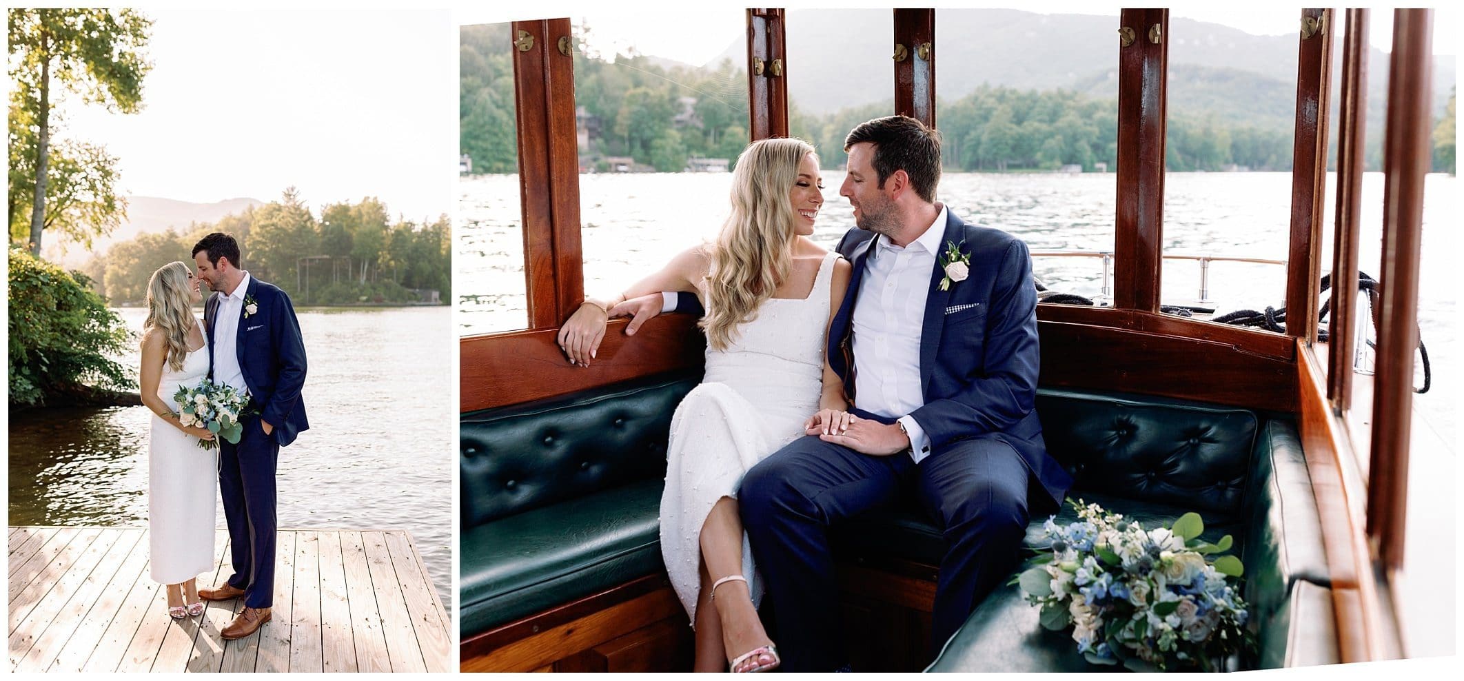 boat ride for an intimate mountain wedding