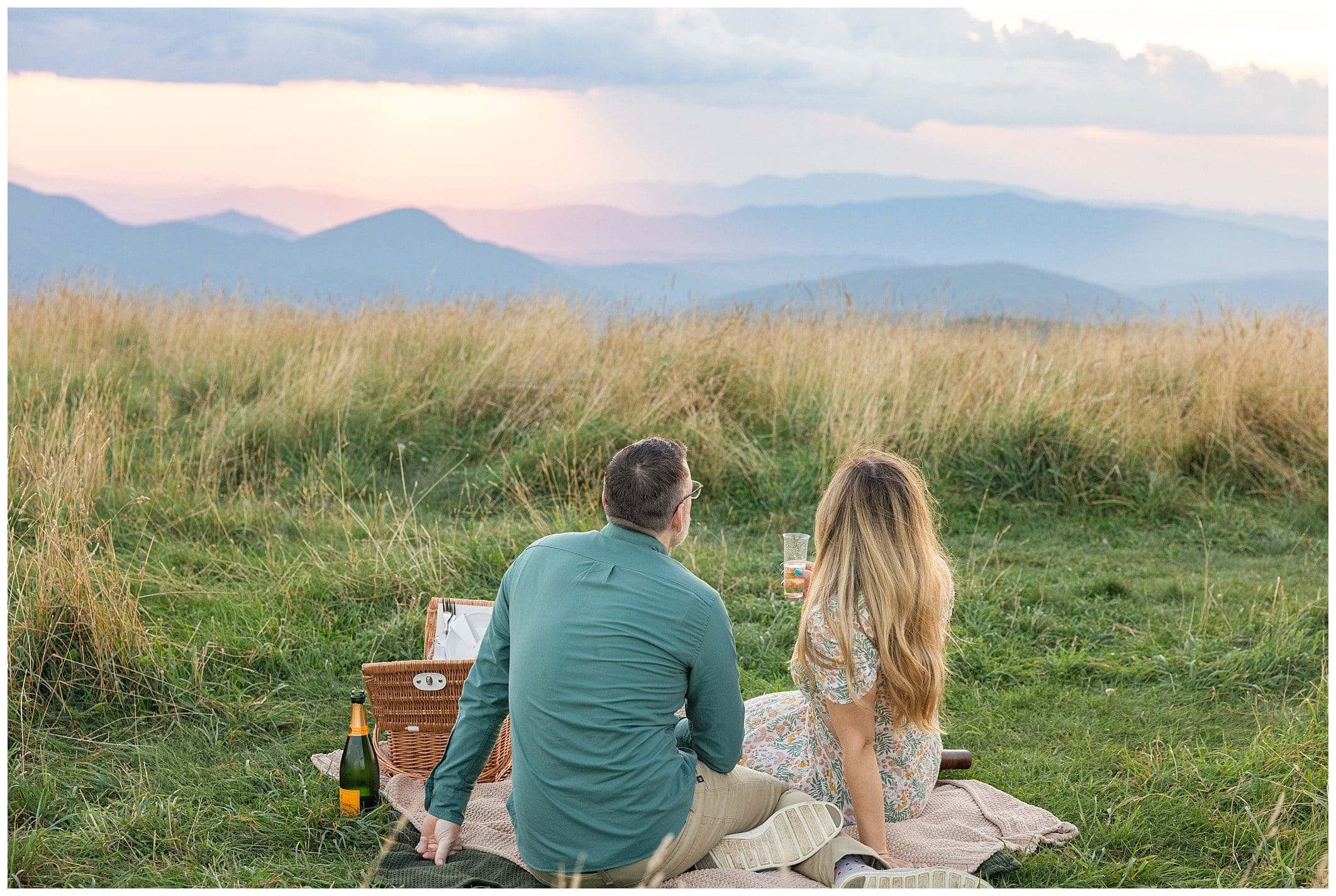 Sunset Mountain Engagement at Max Patch