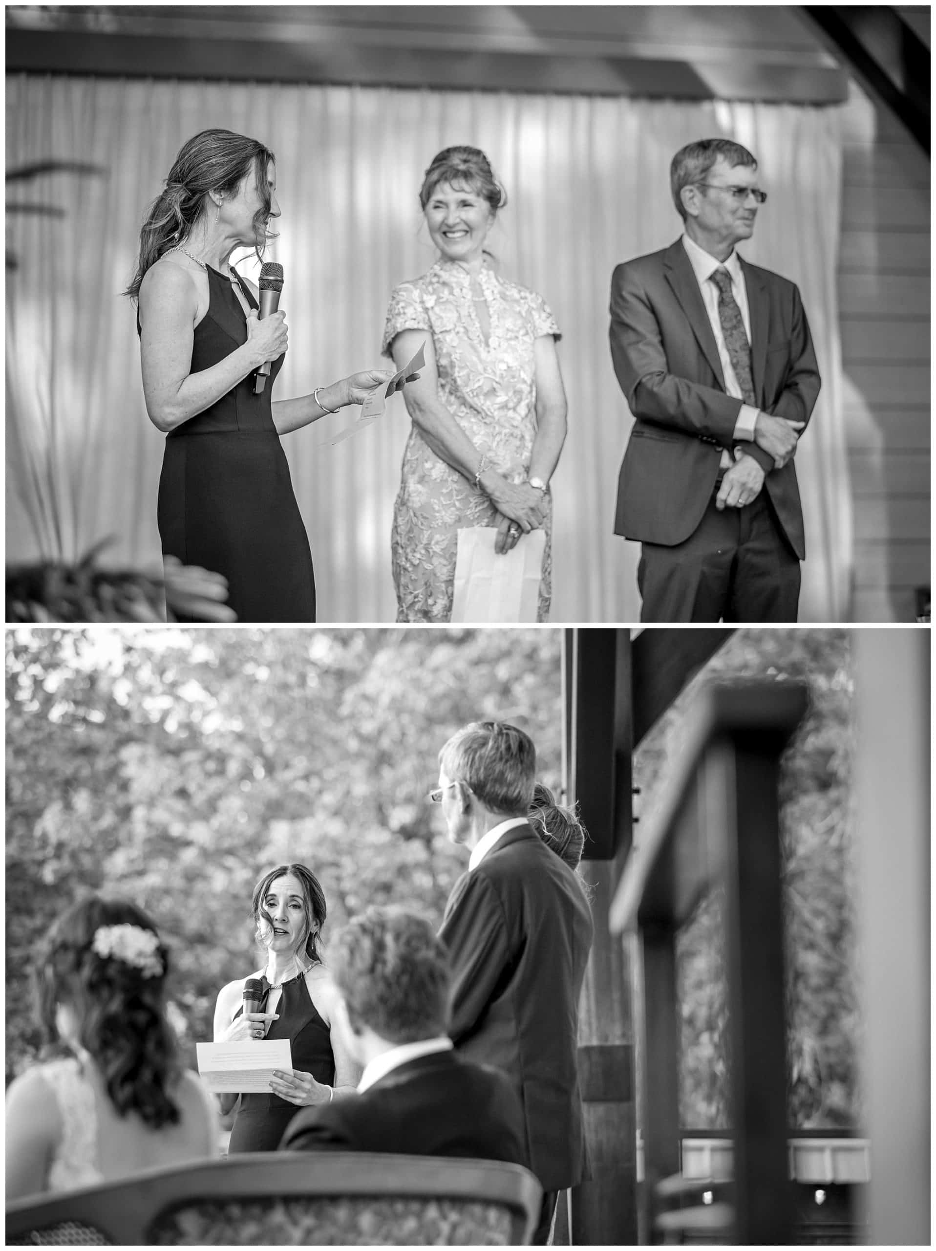 Kathy Beaver Photography photographs wedding toasts at Haiku wedding venue