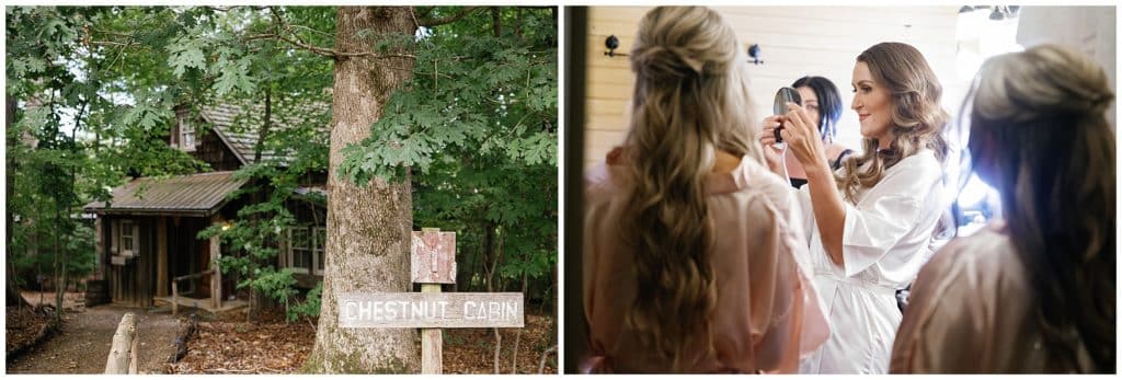 Cabin at the Farm Wedding venue in Candler NC where couple stayed and got ready 