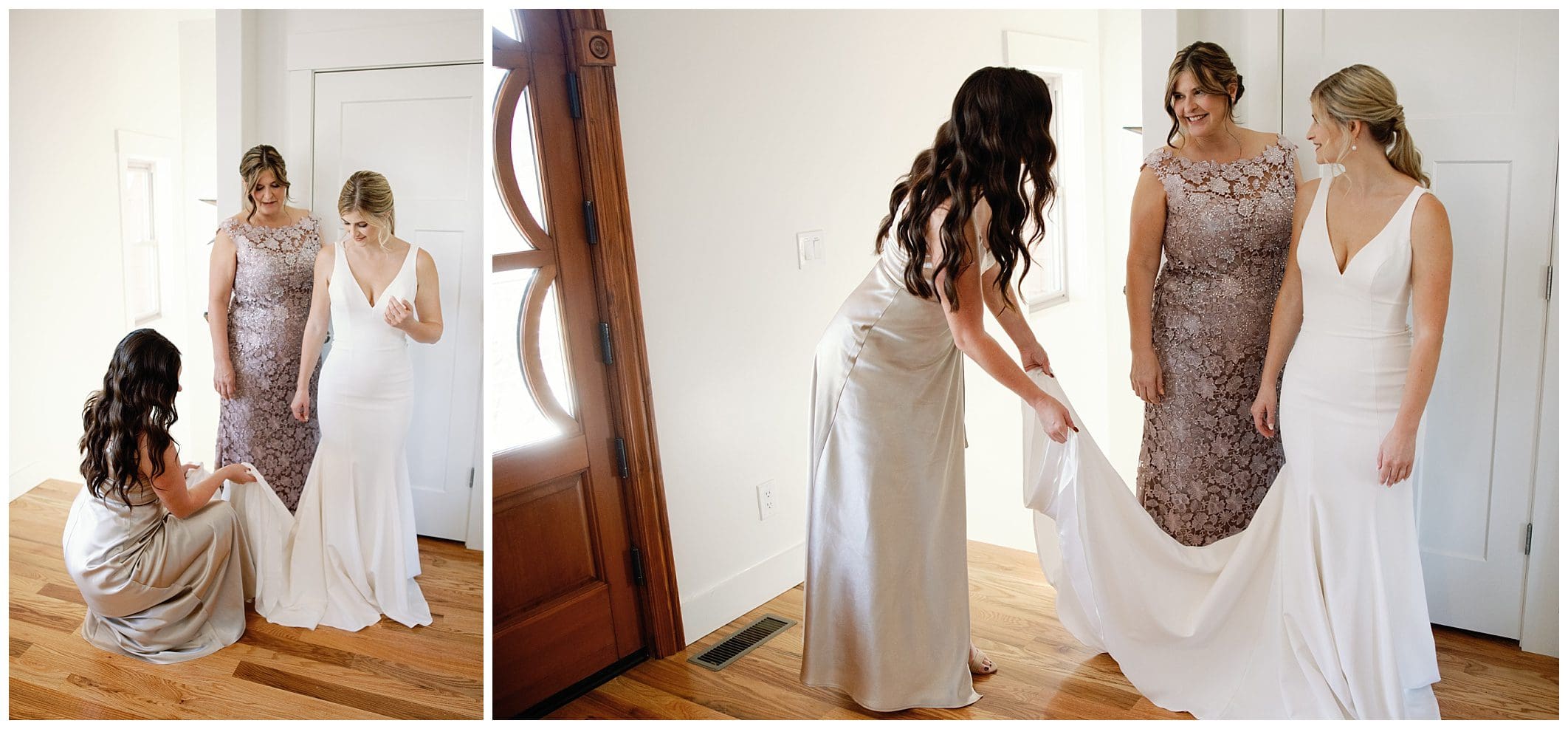 A bride and her bridesmaids are getting ready for their fall wedding at Crest Center.